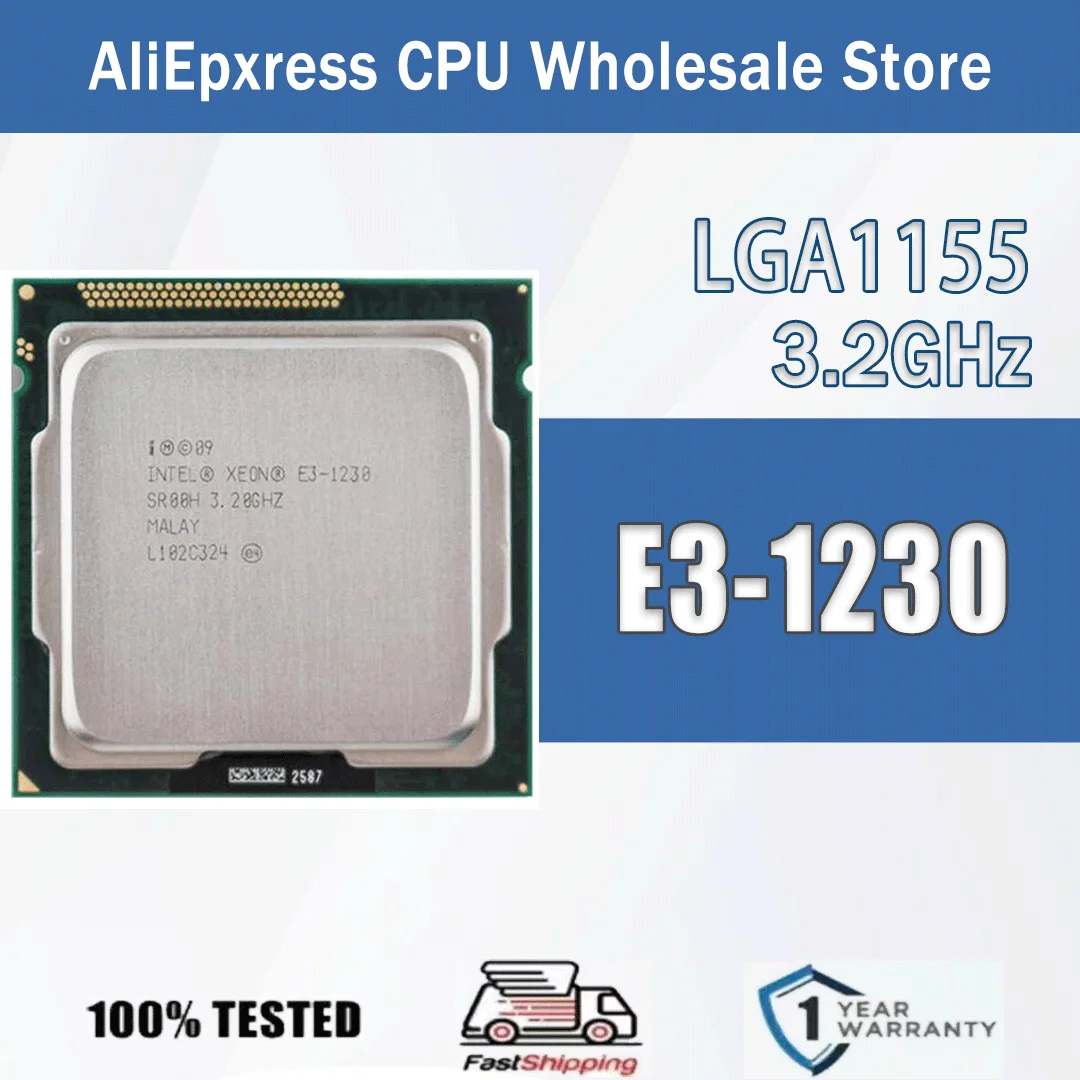 Intel Xeon E3-1230 3,2 GHz 4 núcleos 8 hilos 8M 80W E5 1230 ordenador CPU procesador servidor E5 1230 paquete LGA 1155