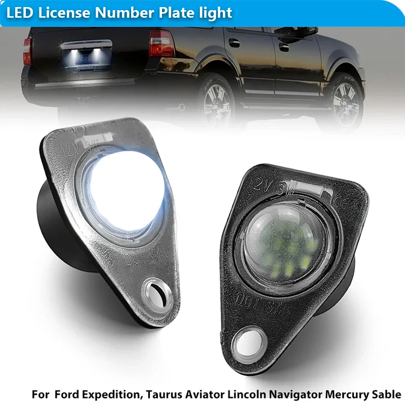 

For Ford Expedition Freestar Freestyle Taurus X Lincoln Aviator Error Free 6500K White LED Car License Plate Number Lights Lamp