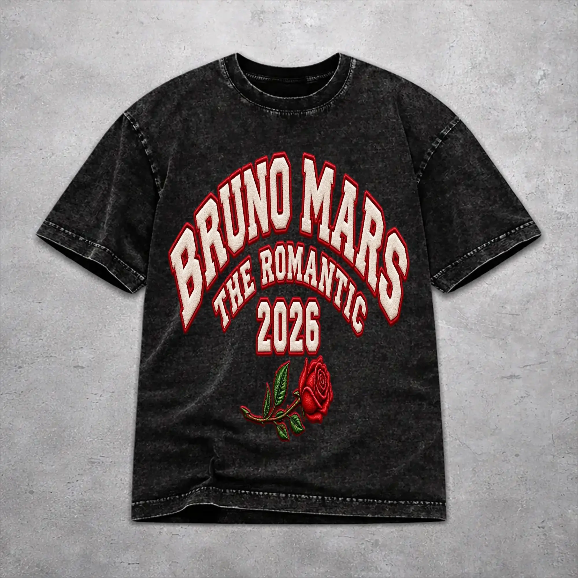 Bruno Mars Romantic Tour 2026 Washed T Shirt Novelty Streetwear Men Women  Loose T-Shirts Short Sleeve
