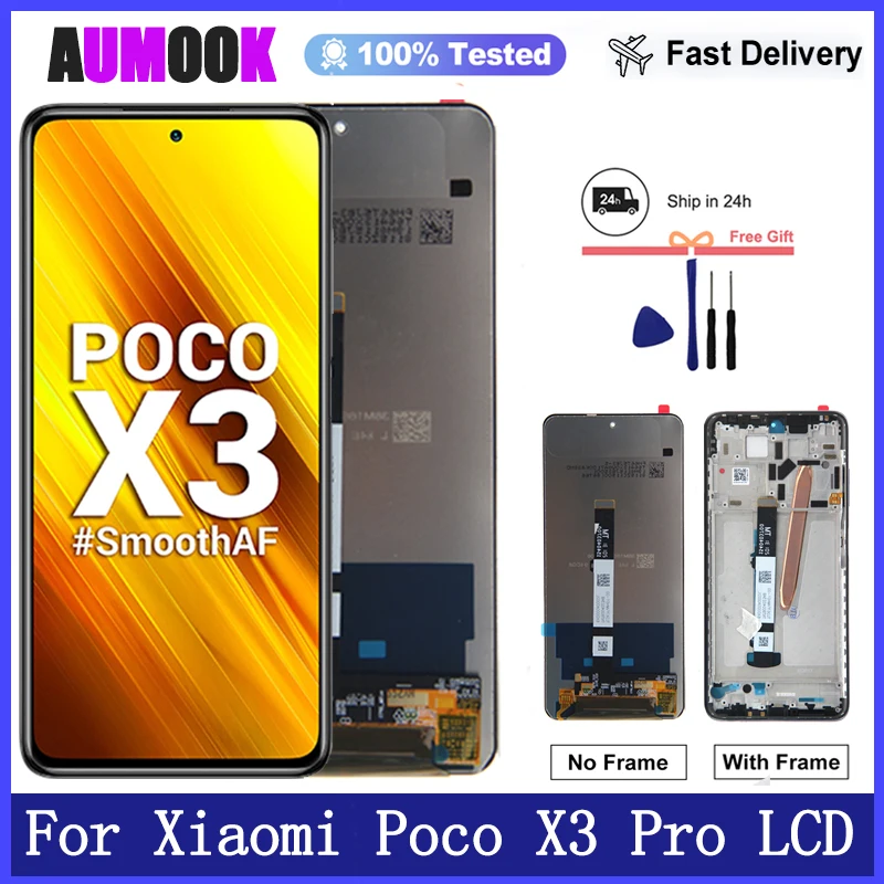 6.67 Dla Xiaomi POCO X3 Wyświetlacz LCD Ekran dotykowy Digitizer Dla POCO X3 Pro NFC LCD Części zamienne Wyświetlacz M2007J20CG