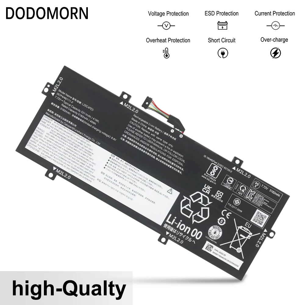 DODOMORN L20M4PE0 L20C4PE0 Laptop Battery For Lenovo Yoga Duet 7 13ITL6 82MA004PTA 82MA003QMB 82MA009LPH 82MA002QRM IML 2020