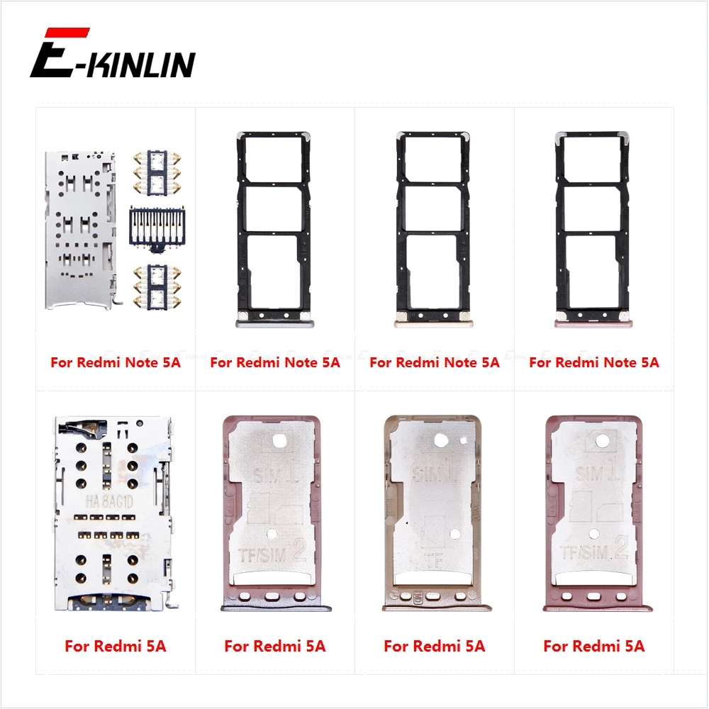 Micro SD / Sim Card Tray Socket Adapter For XiaoMi Redmi 5A Note 5A Connector Holder Slot Reader Container Parts