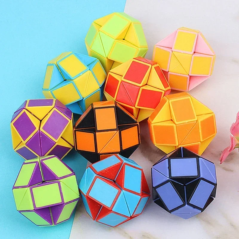 Folding Magic Snake Ruler Puzzle Antistress Cube Educational Toy Kids Birthday Party Favors Goodie Bags School Reward