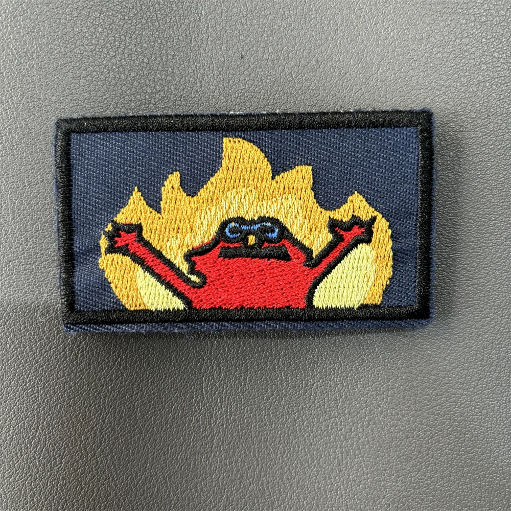 الجحيم النار ميم التصحيح التكتيكي المطرزة ، إلمو ، في هوك النار وحلقة ، شارة ، شارة الجيش المعنويات ، بقع الطباعة مضحك