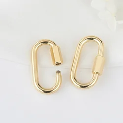 14K Gold Plated Jewelry Findings Spiral Clasp Supplies Brass Metal Screw Clasps Connectors Accessories For Diy Necklace Bracelet