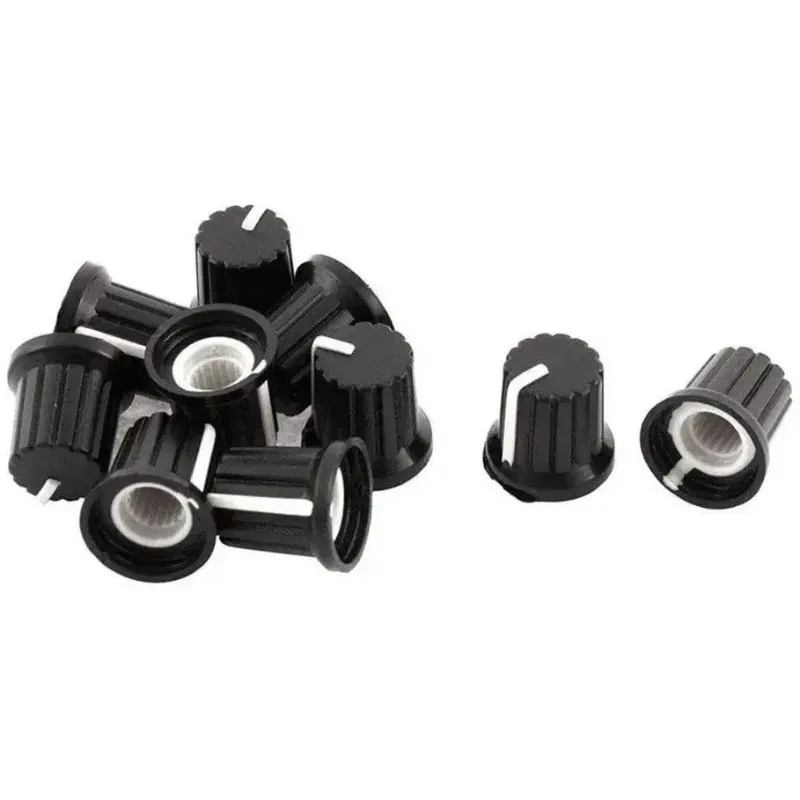 10pcs 6mm Rolling Potentiometer Knob Plastic Guitar Volume Rotation Knob,Used for Encoder, Electric Guitar Speaker Mixing Board