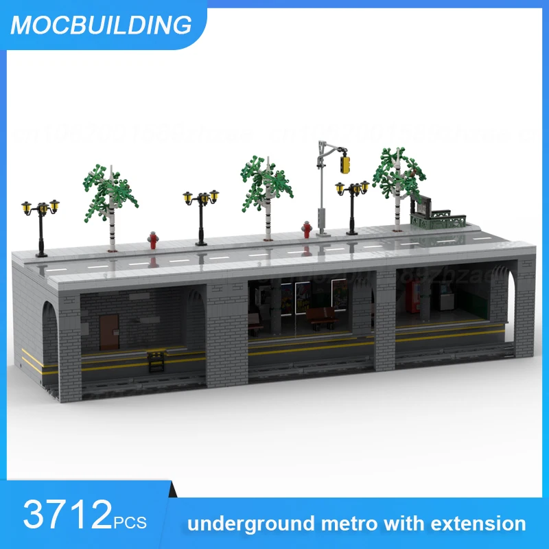 

MOC Building Blocks Underground Metro with Extension DIY Assemble Bricks City Transportation Architecture Educational Toys Gifts