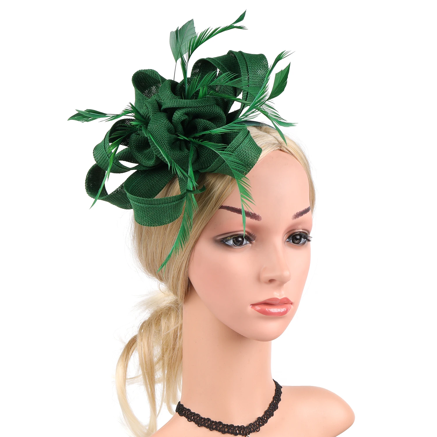 Tea Party Blumen-Fascinator, Kentucky Derby, Ascot, Rennen, Fascinator, Hochzeit, Cocktail, Federn, Band, Fascinator-Hüte für Frauen – Detail 3