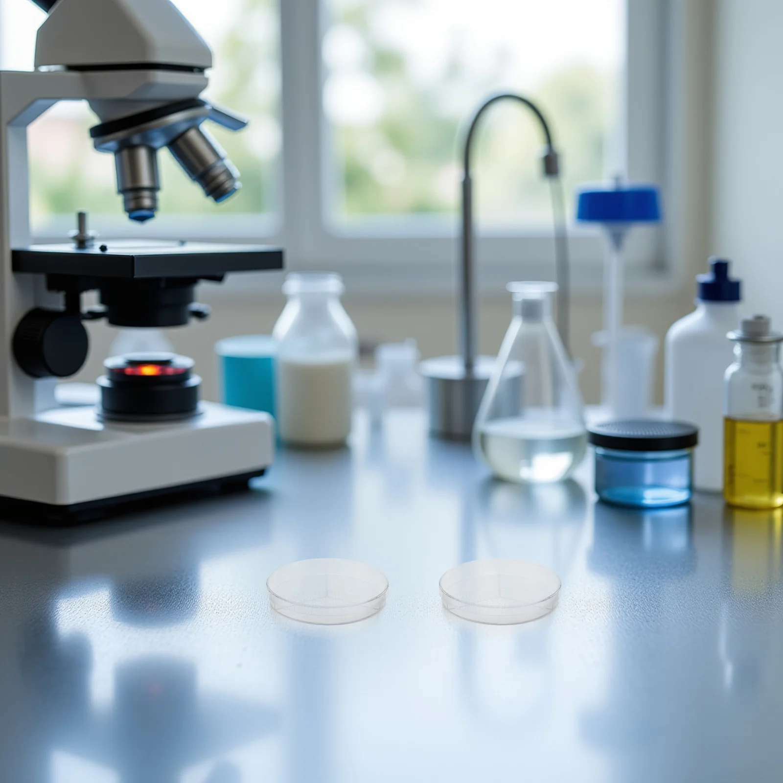 

10Pcs Petri Plates Plastic Transparent Cell Culture Dishes 3.34x3.34in with Lids Laboratory Science Microbiology Observation
