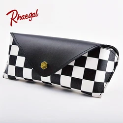 Rhaegal Large Capacity PU Leather Reading Glasses Case with Checker Print Design - Simple and Stylish Eyewear Storage Solution