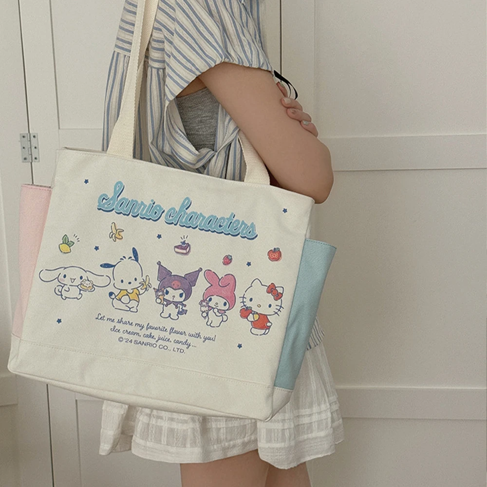 Kawaii Anime Handbag Hello Kitty Shoulder Bag Kuromi Sanrio Anime Cartoon Girls Student Crossbody Bag Office Workers Leisure Bag