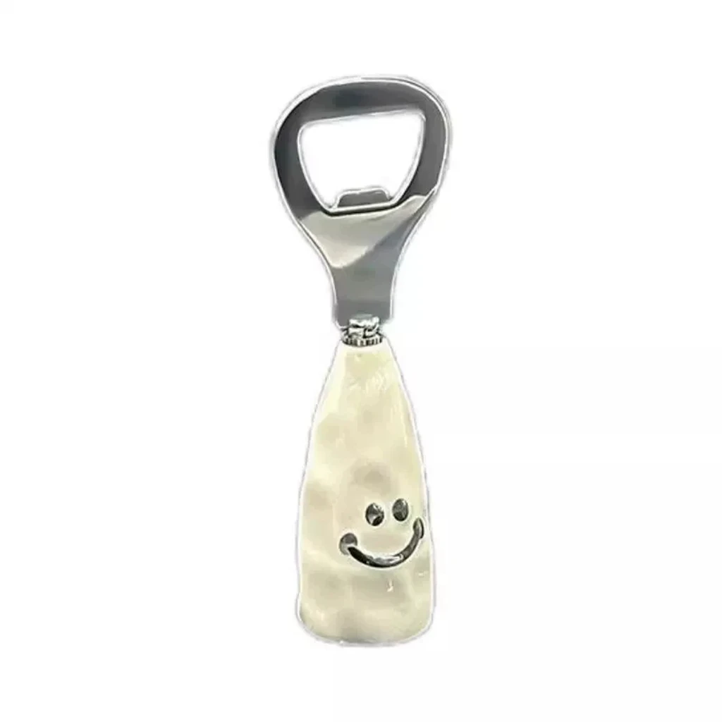 Cute Smiley Beer Bottle Opener Plastic Standing Wine Bottle Screwdriver Creative Stainless Steel Open Cap