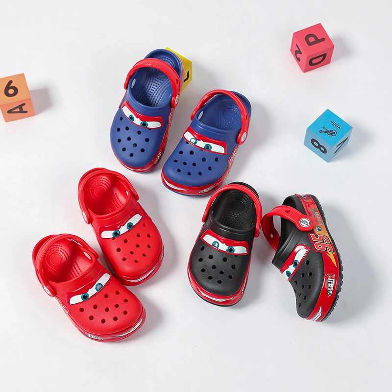 

Aoger Lightning Mcqueen Pixar Cartoon Solid Waterproof Slippers Outdoor Beach Shoes Sandals Casual Ankle-Wrap Eva Shoes