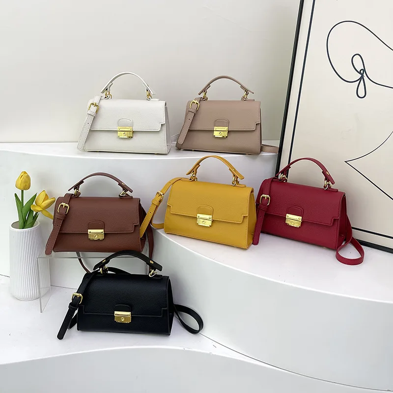 

2025 Trendy Pastel Shoulder Bag - Stylish Lock Crossbody Purse for Women, Minimalist Handheld Tote