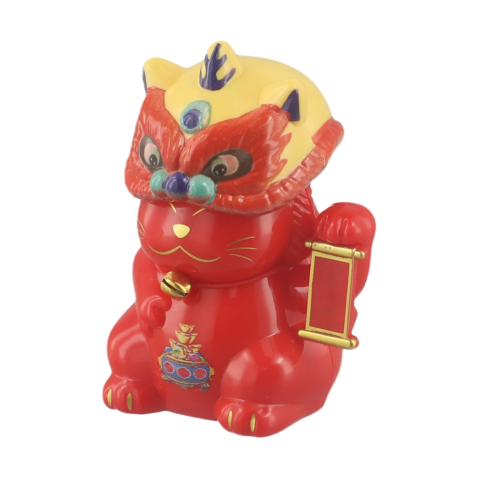 Lion Dance Design Light-Sensing Lucky Cat Car Ornaments Lucky Cat Auspicious Symbol Cute Cat Shape Joy And Wealth