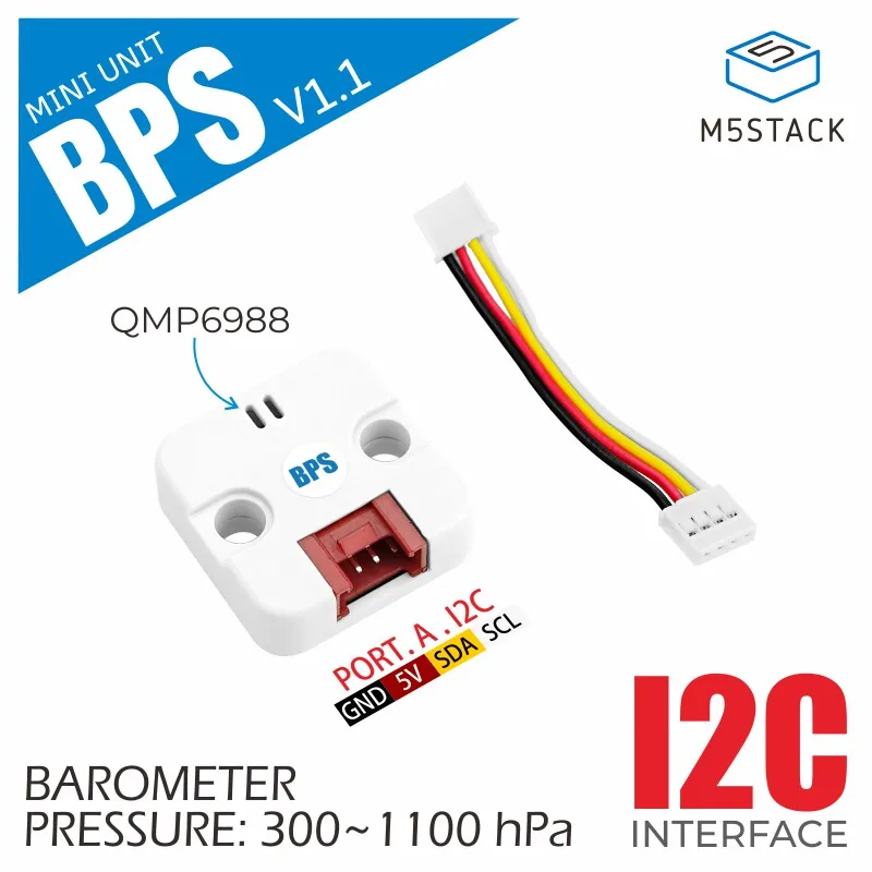 M5Stack BPS v1.1 Digital Air Pressure Sensor Unit QMP6988 Air Pressure Intensity Measurement