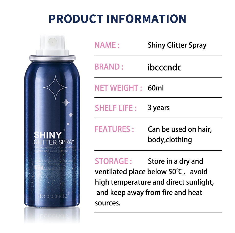 Makeup Glitter Spray Instantly Enhancing Radiance Emit Charming Radiance Quick Drying Brightening Waterproof Party Glitter Spray