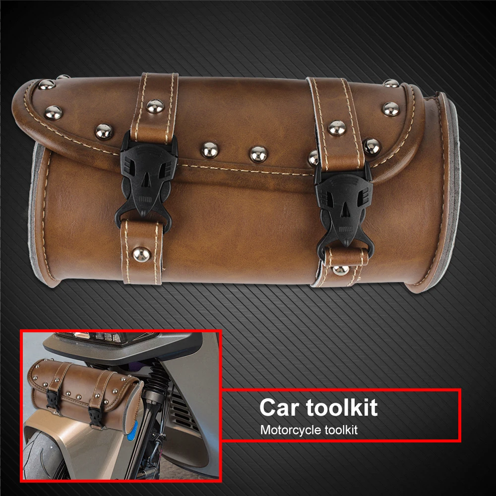 

Car Repair Kit Leather Saddlebags Storage Bags Waterproof Small Capacity Saddlebag Motorcycle Saddle Bags Side Tool Tail Bag