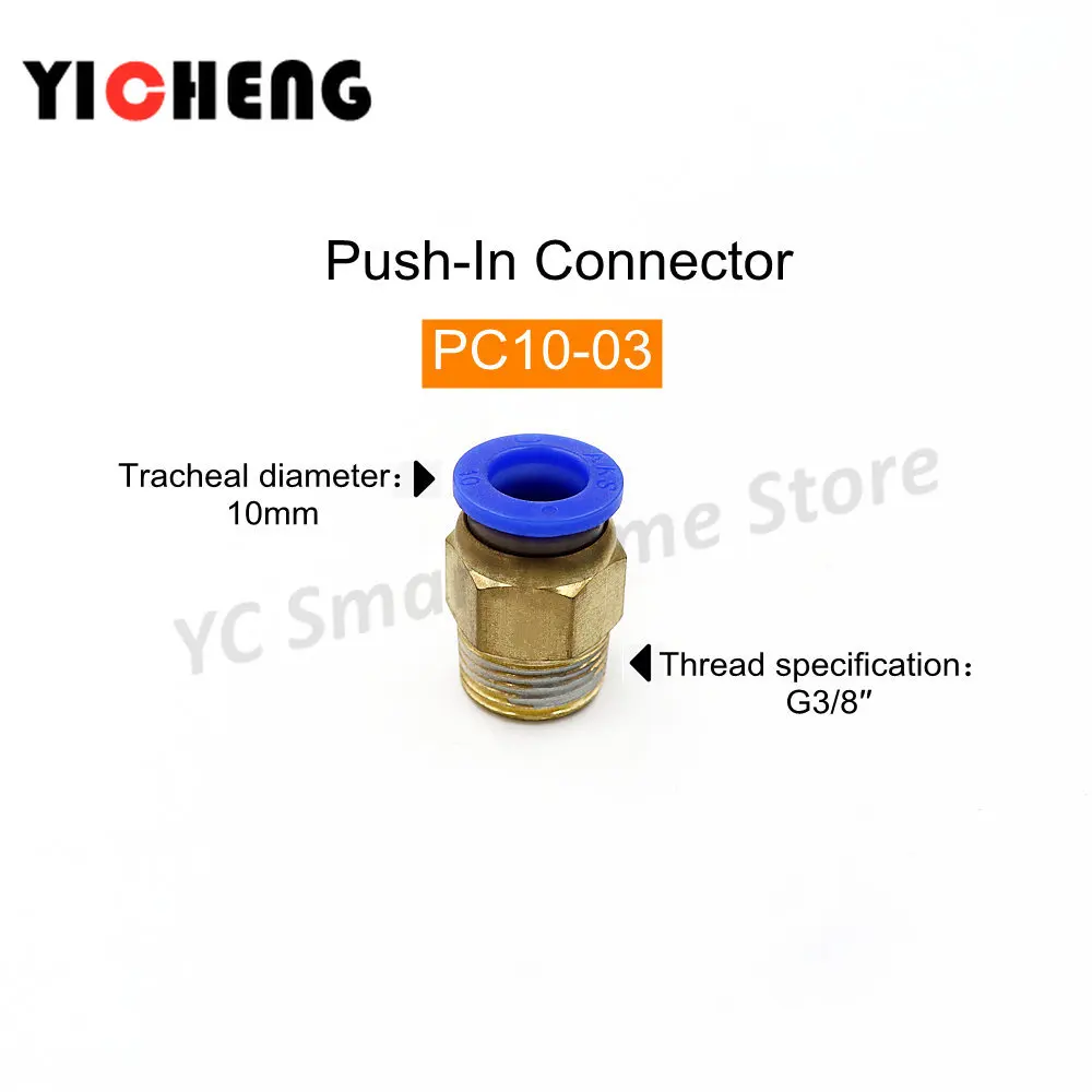 10pcs de Alta Qualidade PT 3/8 "Rosca Macho Conector Pneumático Reto Conector Rápido Traqueia Rosca Externa Não Afrouxando