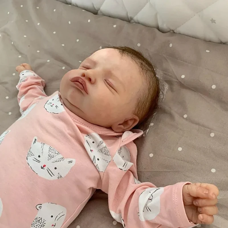 18inch Reborn Sleeping Baby Doll Girl Rosalie Real Looking Baby Dolls 3D Skin Tone with Visible Veins Bebe Reborn Dolls Toys