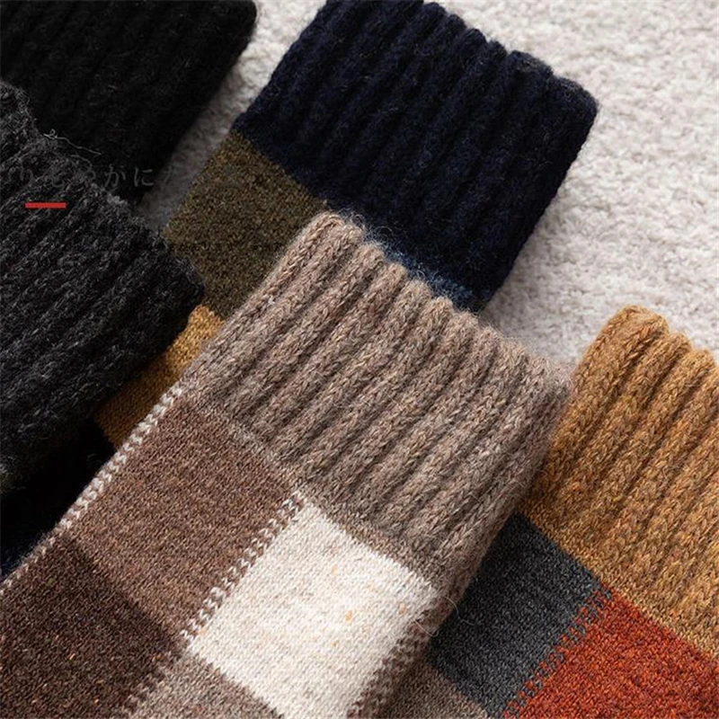 Polar Winter Warm Socks Man Super Thicker Solid Merino Wool Rabbit Heated Happy Socks Men Against Cold Snow Male Sock Pair