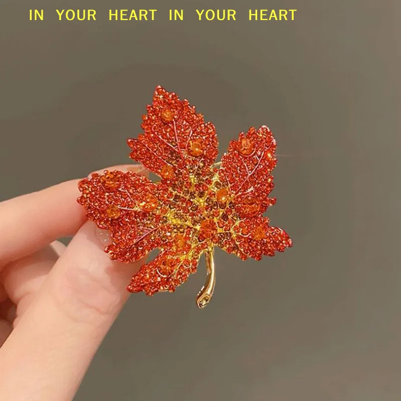 【X】Rhinestone  Leaf Brooches For Women Men Fashion Elegant Corsage Festival Party Badge Pin Clothing Jewelry Accessories