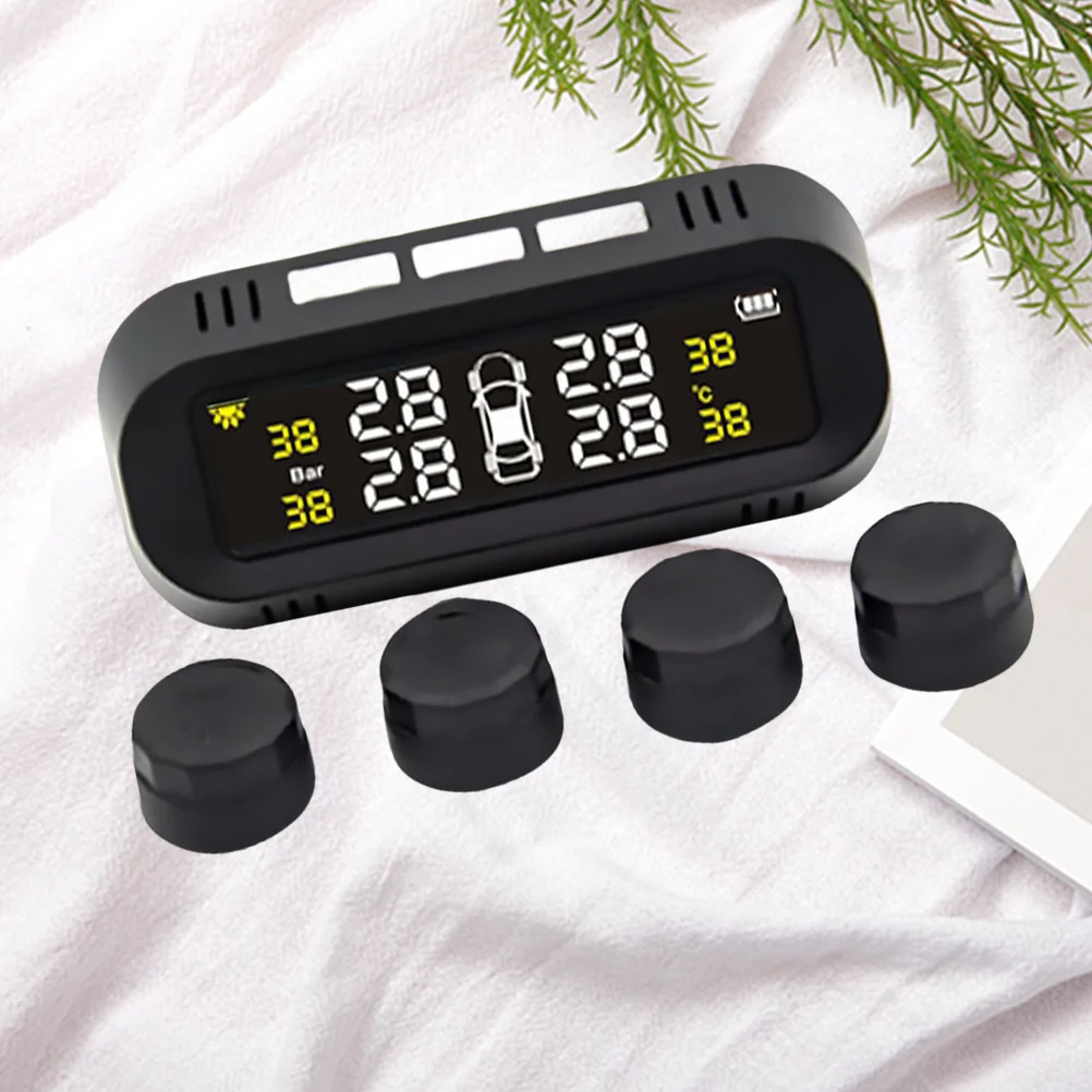 نظام مراقبة ضغط الإطارات يعمل بالطاقة الشمسية، جهاز مراقبة درجة حرارة ضغط الإطارات في الوقت الحقيقي لجميع السيارات #5