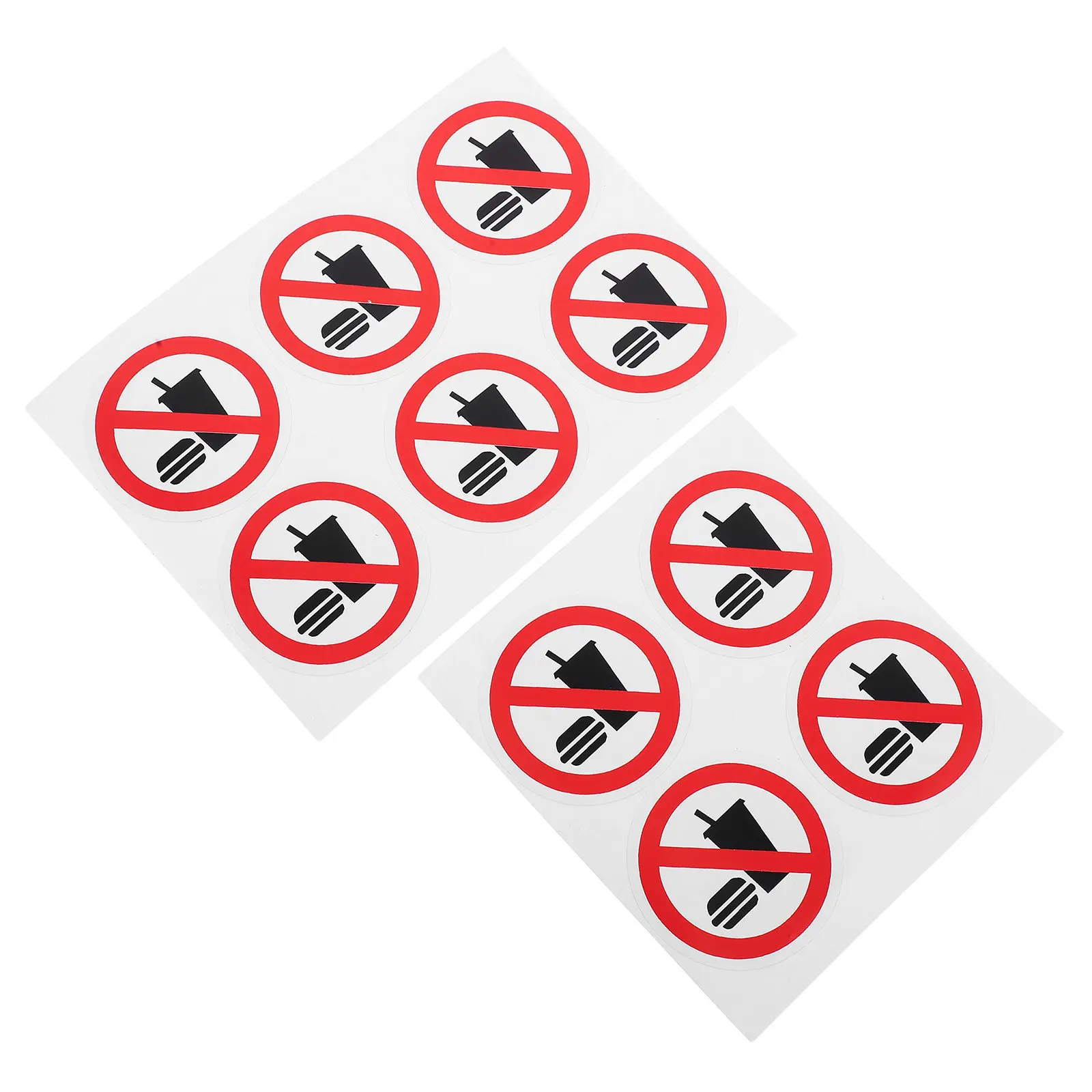 Self Adhesive Stickers Labels Halloween Christmas No Eating And Drinking Sign Drink Sticker Industrial Safety Stickers 10Pcs