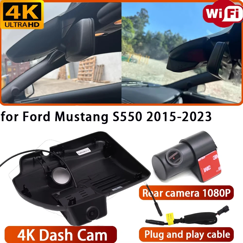 for Ford Mustang S550 2015-2023 Video Recorder 4K DVR Dash Cam Wifi OEM Camera 170° Wide Angle Loop Recording Plug & Play