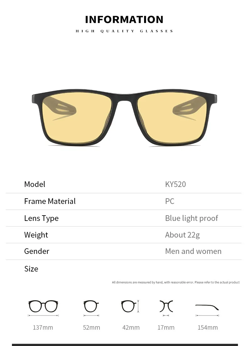 2026 Unisex Nachtsicht-Lesebrille Modische Vintage Gelbe Gläser Brillengläser für Damen und Herren TR90 Sportbrille Weitsicht – Detail 12