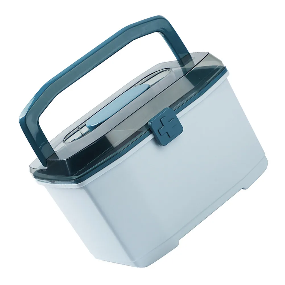 

Plastic Household Medicine Case Lockable First Aid Organizer with Large Storage Space for Home Office Travel Emergency Case