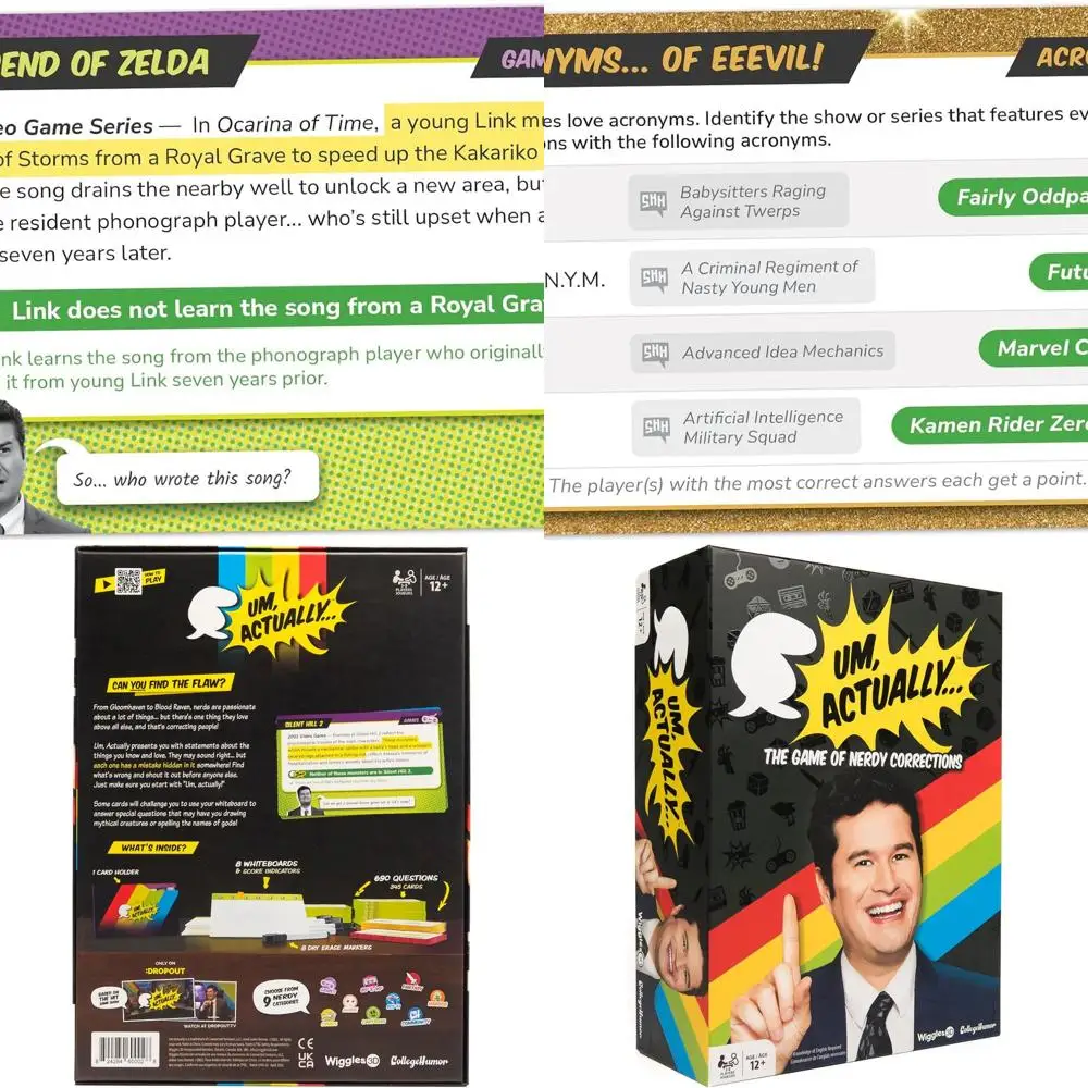 

Um, Actually Deluxe: Игра Trivia, вдохновленная The Dropout для детей от 12 лет | 3-8 игроков | от Wiggles 3D