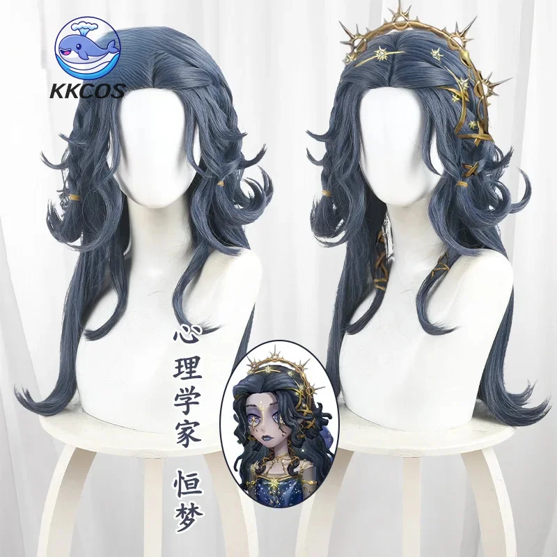 Identité V psychologue Cosplay perruque rêve éternel Ada Mesmer longs cheveux ondulés bleus forts femmes filles fête Halloween KKCos