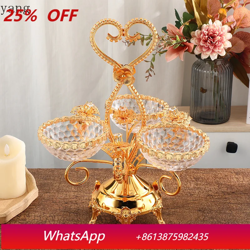 

CX light luxury portable rotating fruit plate, hotel banquet decoration rotating fruit plate