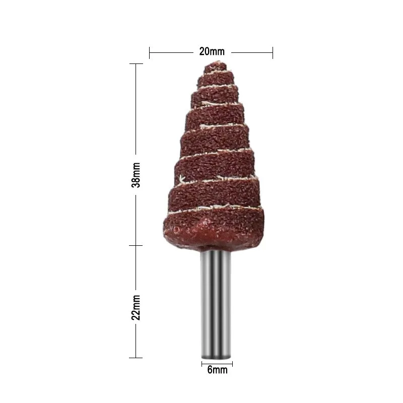 Grinding Head 80 Grit Sandpaper Flap Wheels Tapered Cone with 6MM Shank for Polishing and Roughing Various Surfaces