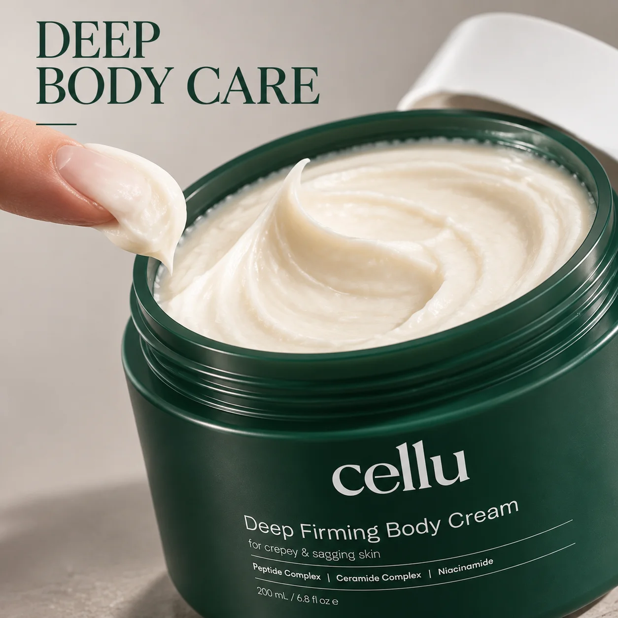 Cellu Deep Firming Body Cream 200ml Deep Hydration Moisturization For Crepey Sagging Skin Tighten Smooth Body Moisturizer Cream