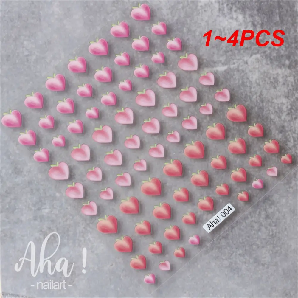 1~4PCS Applique Not Easy To Fade Aha004 Peach Nail Decorations Nail Supplies Adhesive Stickers Fashionable And Versatile