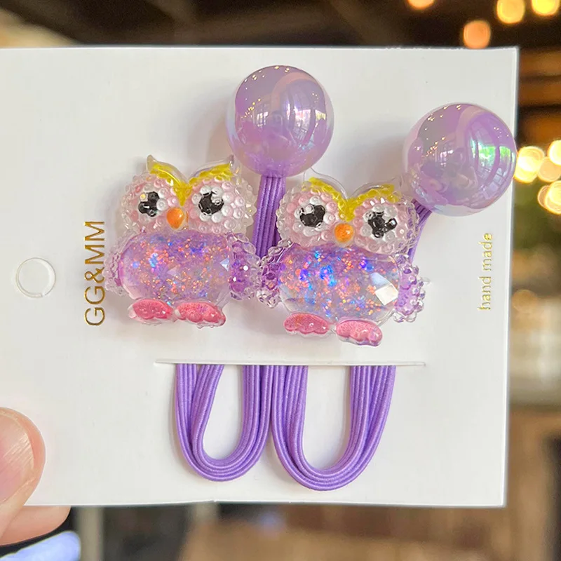 2 teile/satz Cartoon Eule Haar Seil für Mädchen Schnecke elastische Haarband Kaninchen haargummi mädchen niedlichen Marienkäfer Haar gummi Kinder Haarschmuck – Detail 9