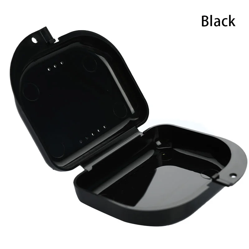 B*1PCS Tooth Retainer Box Brace Container Mouthguard Guard Denture Storage Case Cleaner 80*75*24mm