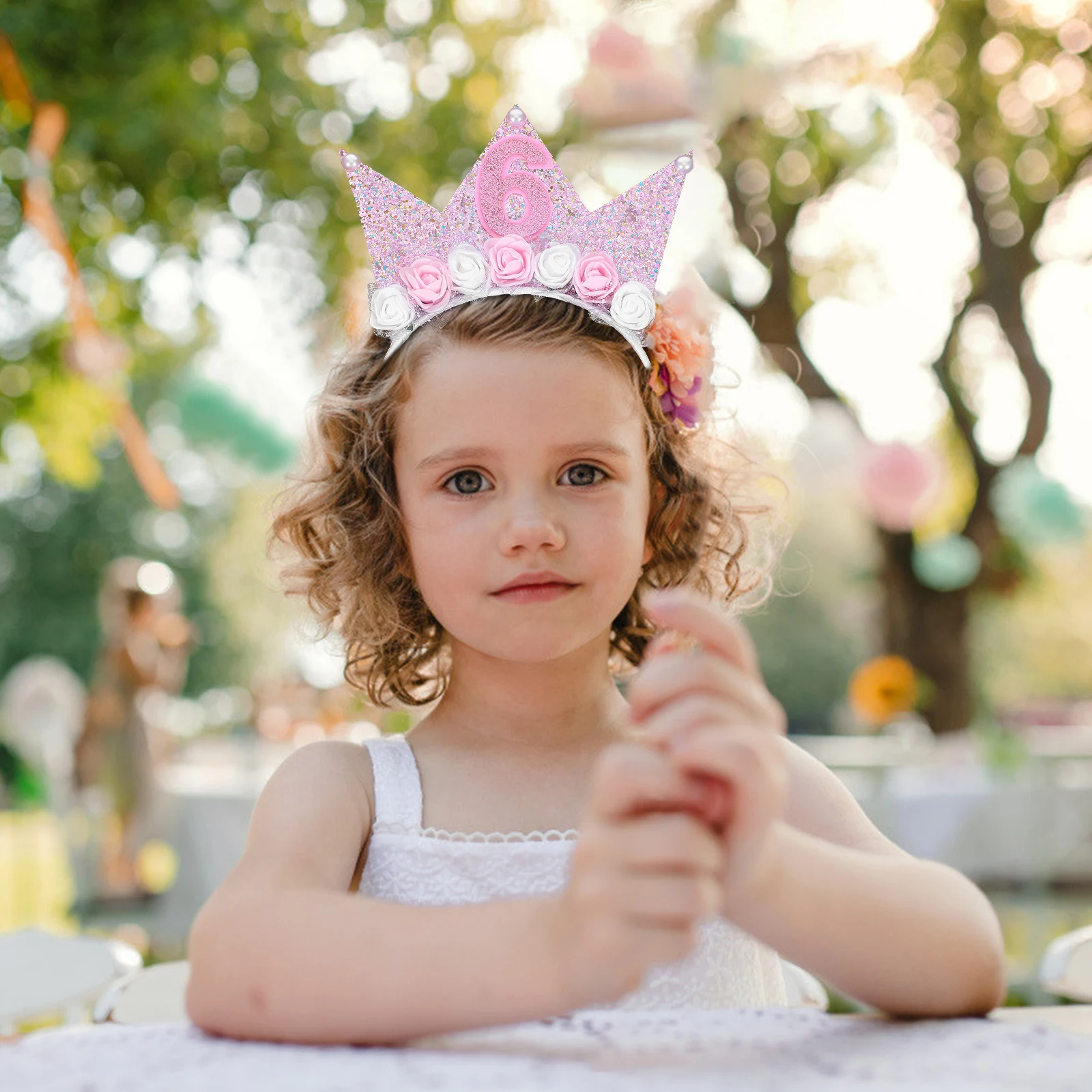

Cute Pink Crown Headband Toddler Girl 6th Birthday Party Tiara Reusable Hair Band Kids Celebration Accessory Pink Hair Band