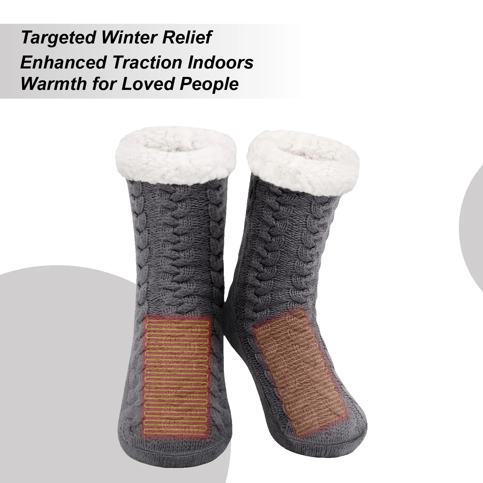 

Heated Foot Socks Anti-Slip USB Foot Warmer Warming Foot Socks For Office Travel Vacation Hotel Apartment Dormitory Farmhouse