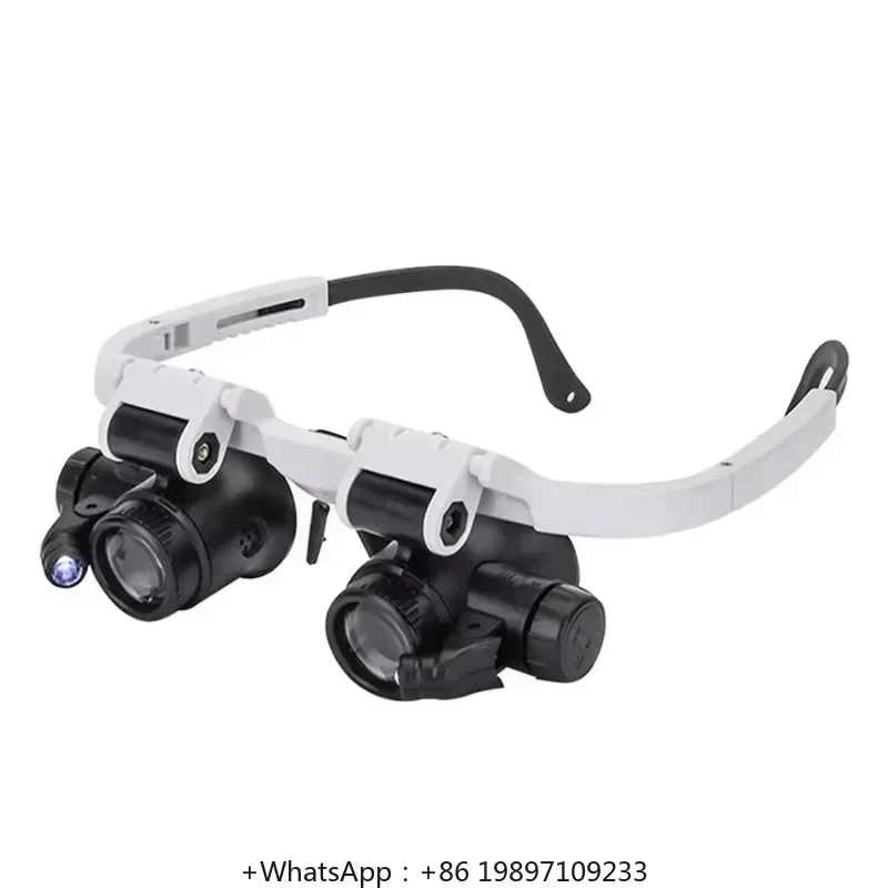Factory price 8X, 15X, and 23X goldsmith tools with lights and magnifying glasses for reading, suitable for watch repairs.