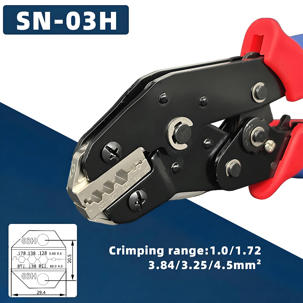 SN-03H Koaxialdraht-Crimpzange, 1,0–4,5 mm2, BNC-Anschluss, Verkabelungszange, 4,5 3,84 elektrische Zange, Koaxial-Crimpzange – Detail 1