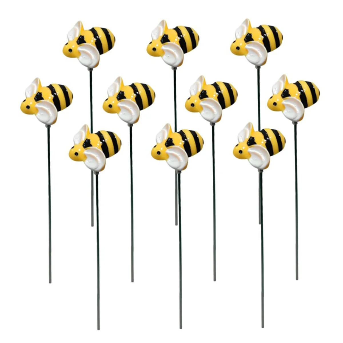 10Pcs Little Bee Plug-in Bees Garden Stakes Stake Decor Bee Yards Garden Stake Yard Bees Sign Garden Stakes Decorative