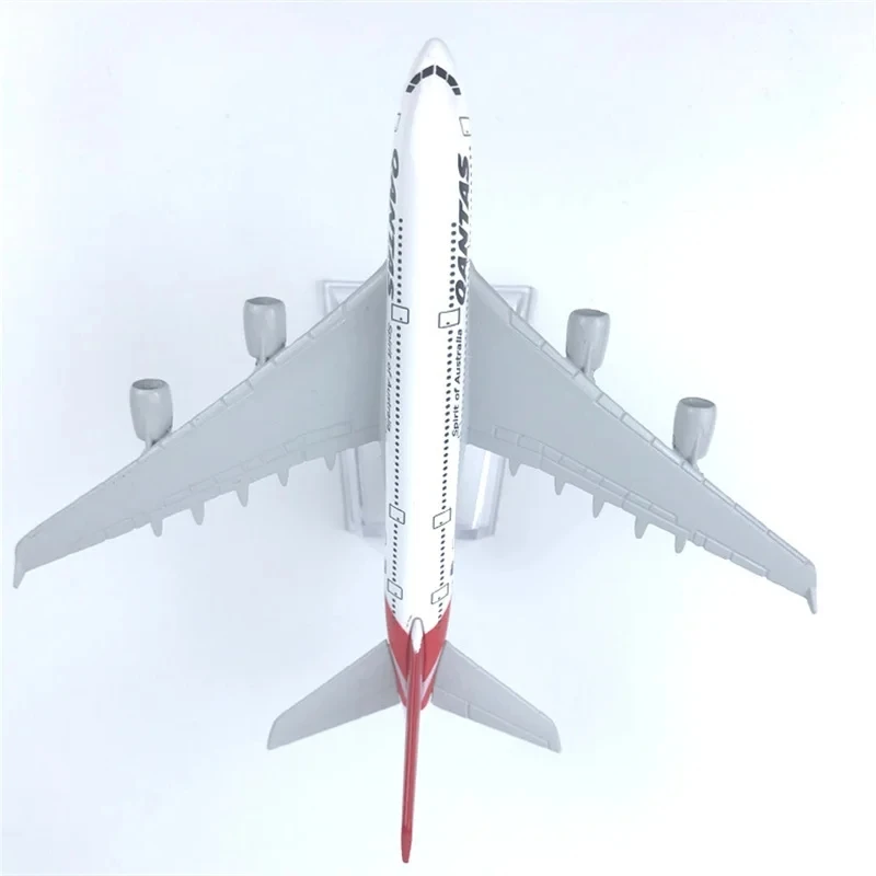 1:400 Model 16CM Diecast Alloy Airplane Air Australia QANTAS A380 Airline Display Toys Model Collection With Stand Display Fans