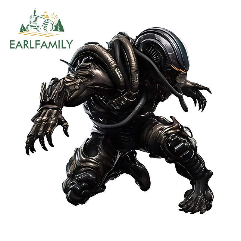 EARLFAMILY 13cm x 12.7cm for Alien Predator Car Sticker Amusing Car Door Protector Campervan Decal Waterproof Funny Decoration