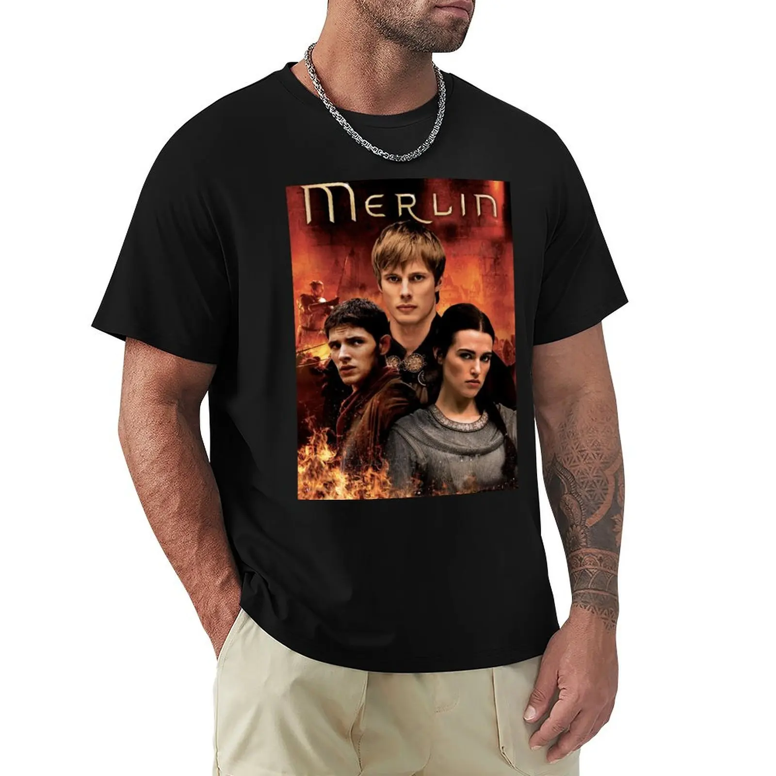 merlin T-Shirt Minimalist Plain Crew Neck T-Shirt