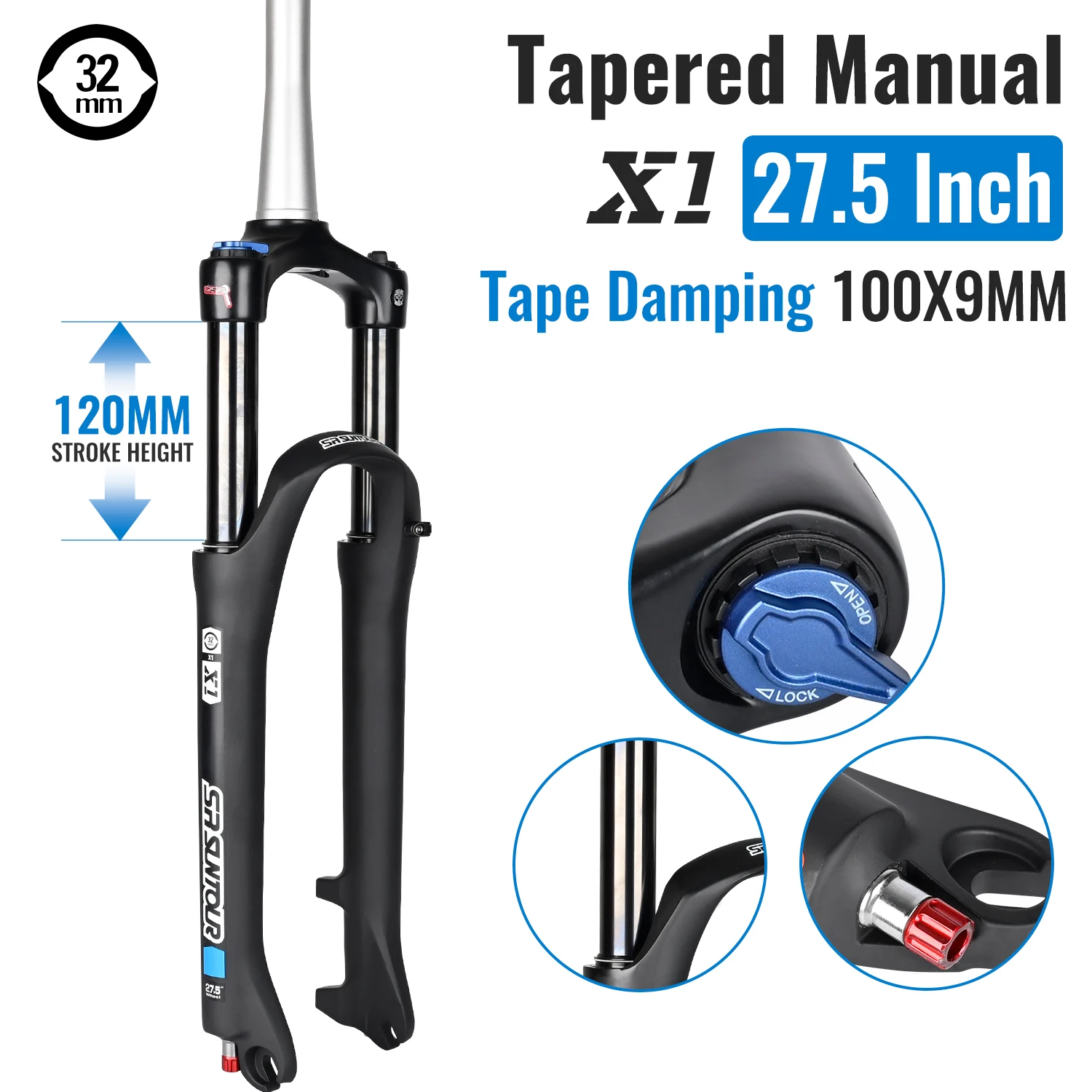 SR SUNTOUR XCR マウンテンバイク サスペンション フォーク 120mm
