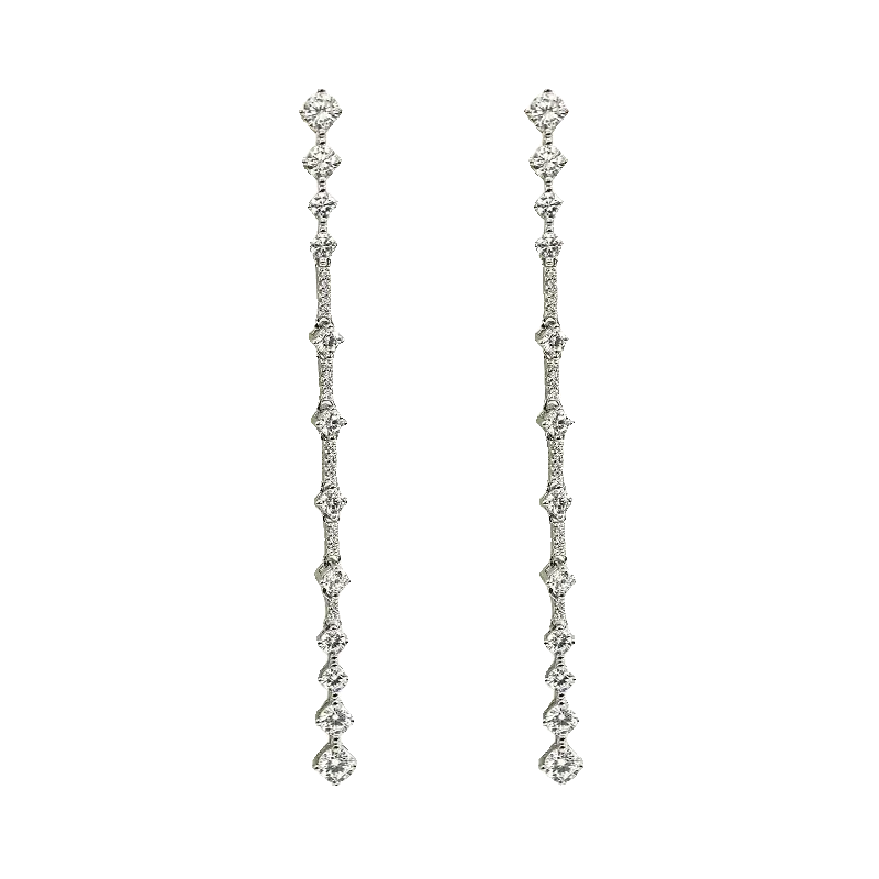 Light Luxury Tassel Lingdong 925 Silver Long Earrings Set with High Carbon Diamond Versatile Retro Style