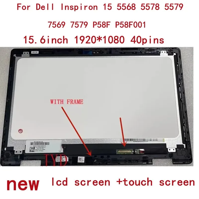 Pantalla táctil LCD FHD de 15,6 pulgadas para Dell Inspiron 15